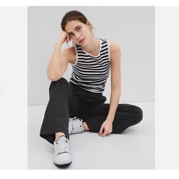 GAP High Rise FLARE Khakis Y2k Black BOHO Pants Size 16 PETITE #541189-MSRP $80 - Picture 5 of 6